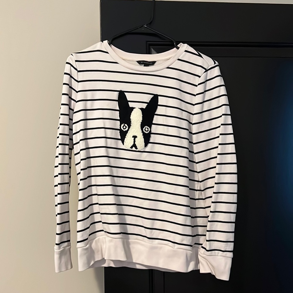 Banana Republic Boston Terrier Sweatshirt, Medium